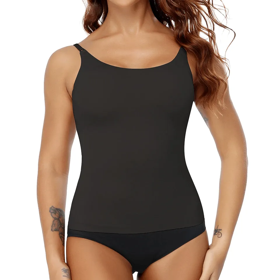 Seamless Firm Control Compression Shapewear Camisole Tank With Adjustable Straps