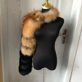 Side Shoulder sleeves natural fox fur double shoulder sleeves