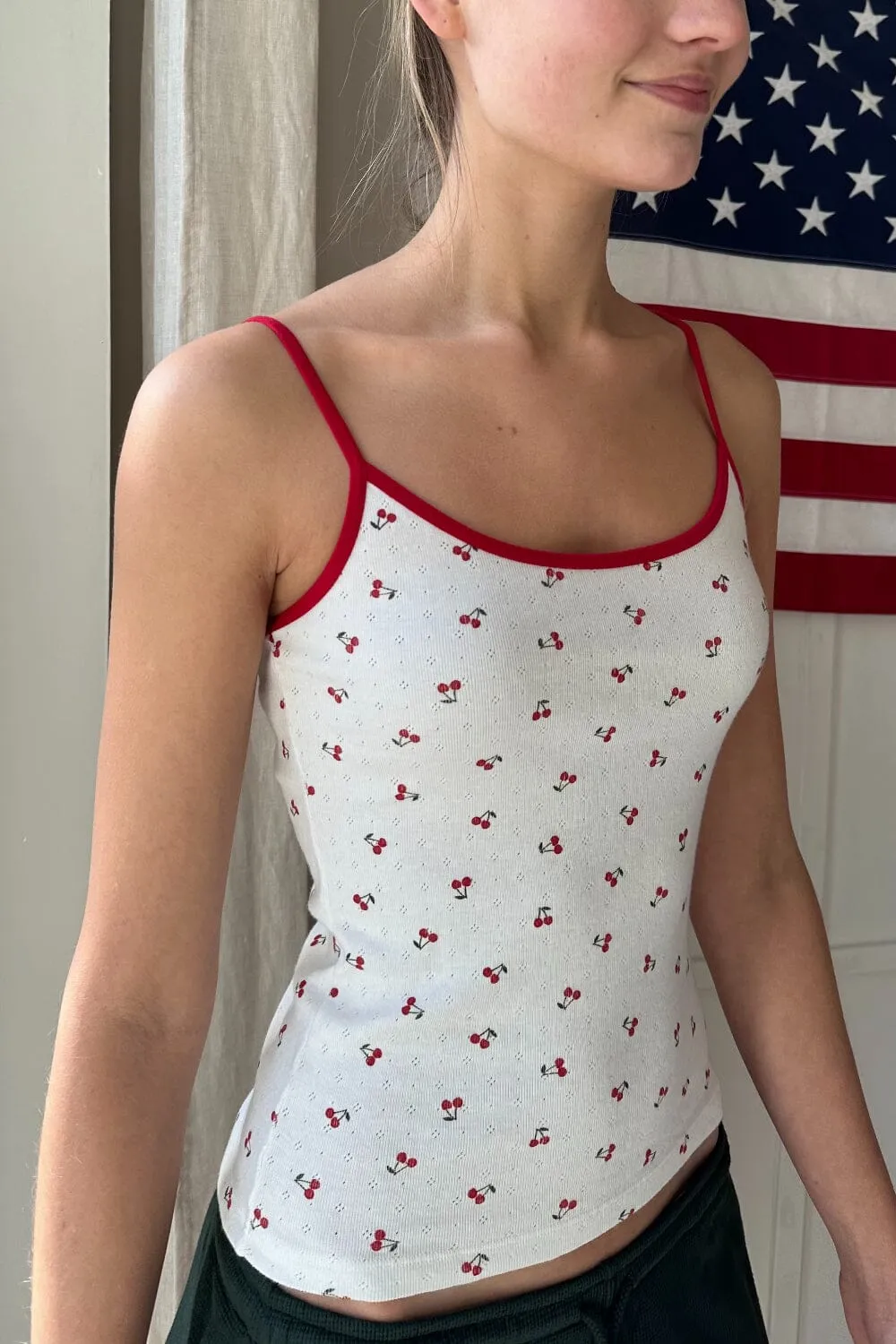 Skylar Pointelle Cherry Tank
