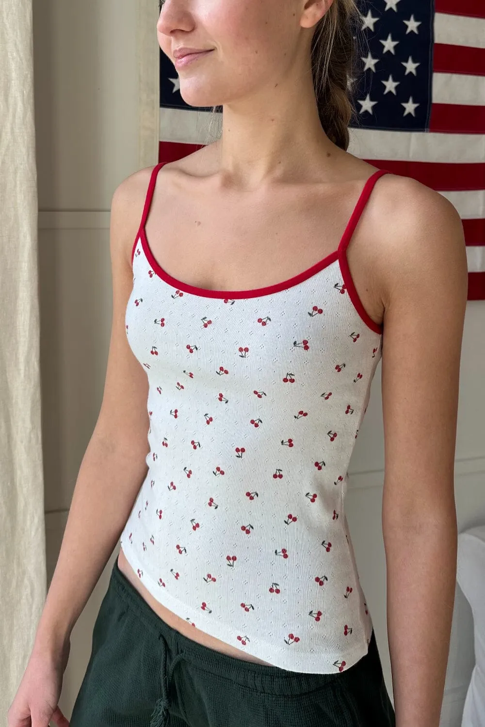 Skylar Pointelle Cherry Tank