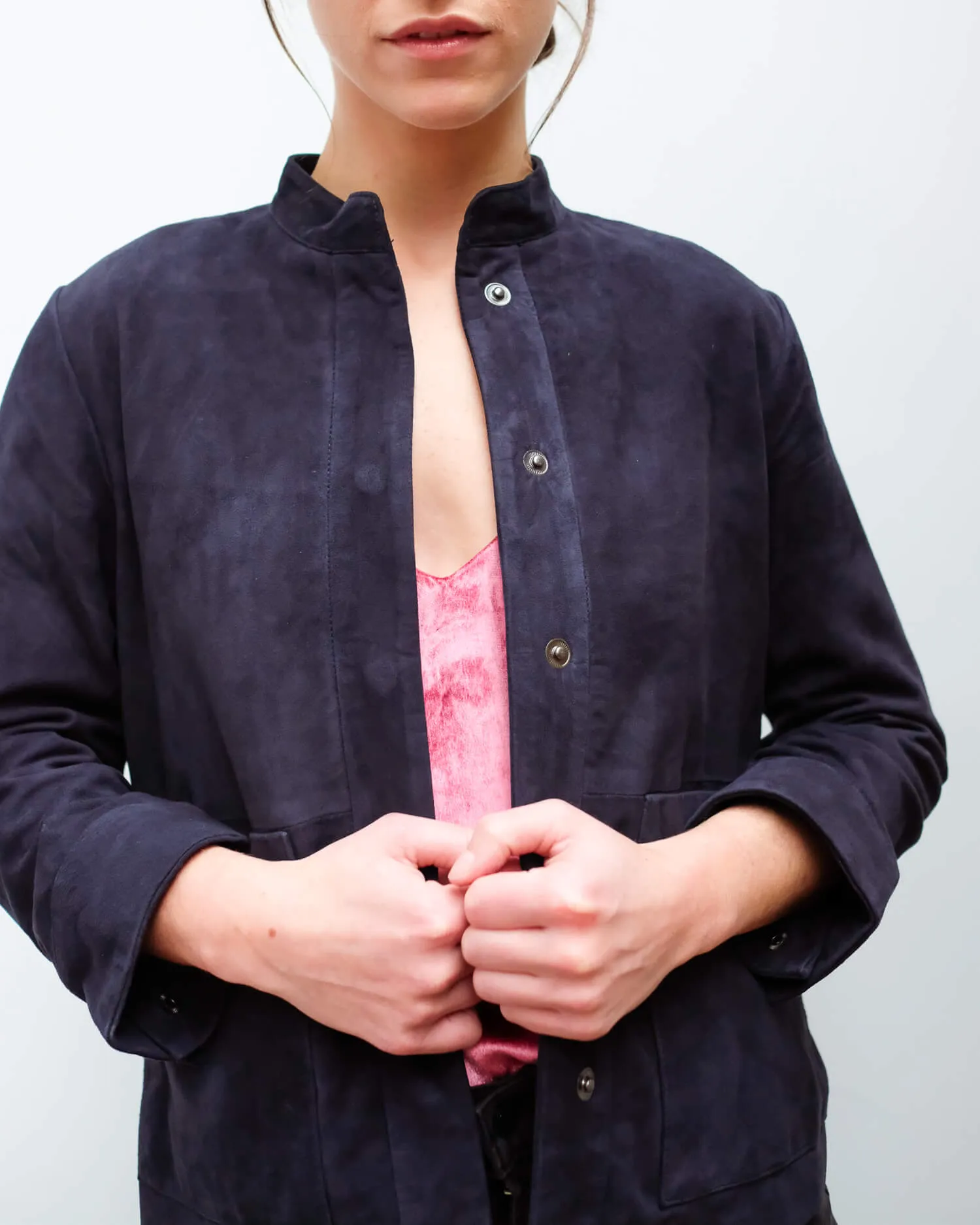 SLF Alia suede shirt in night sky