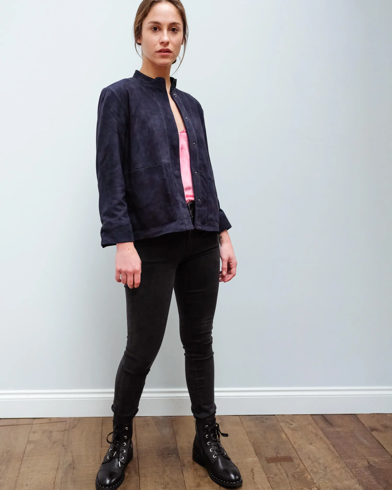 SLF Alia suede shirt in night sky