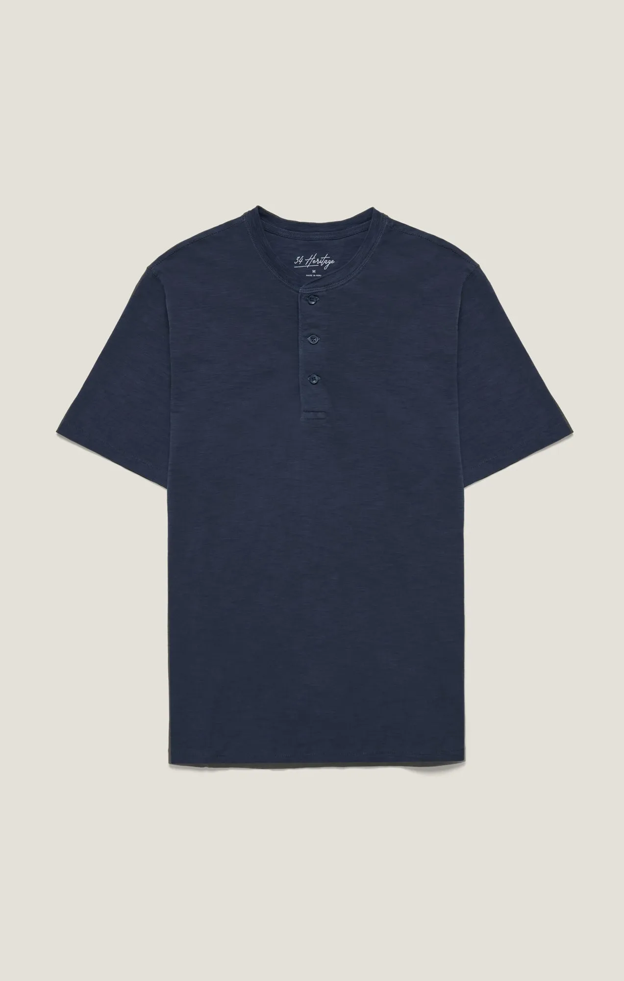 Slub Henley T-Shirt in Blue Night