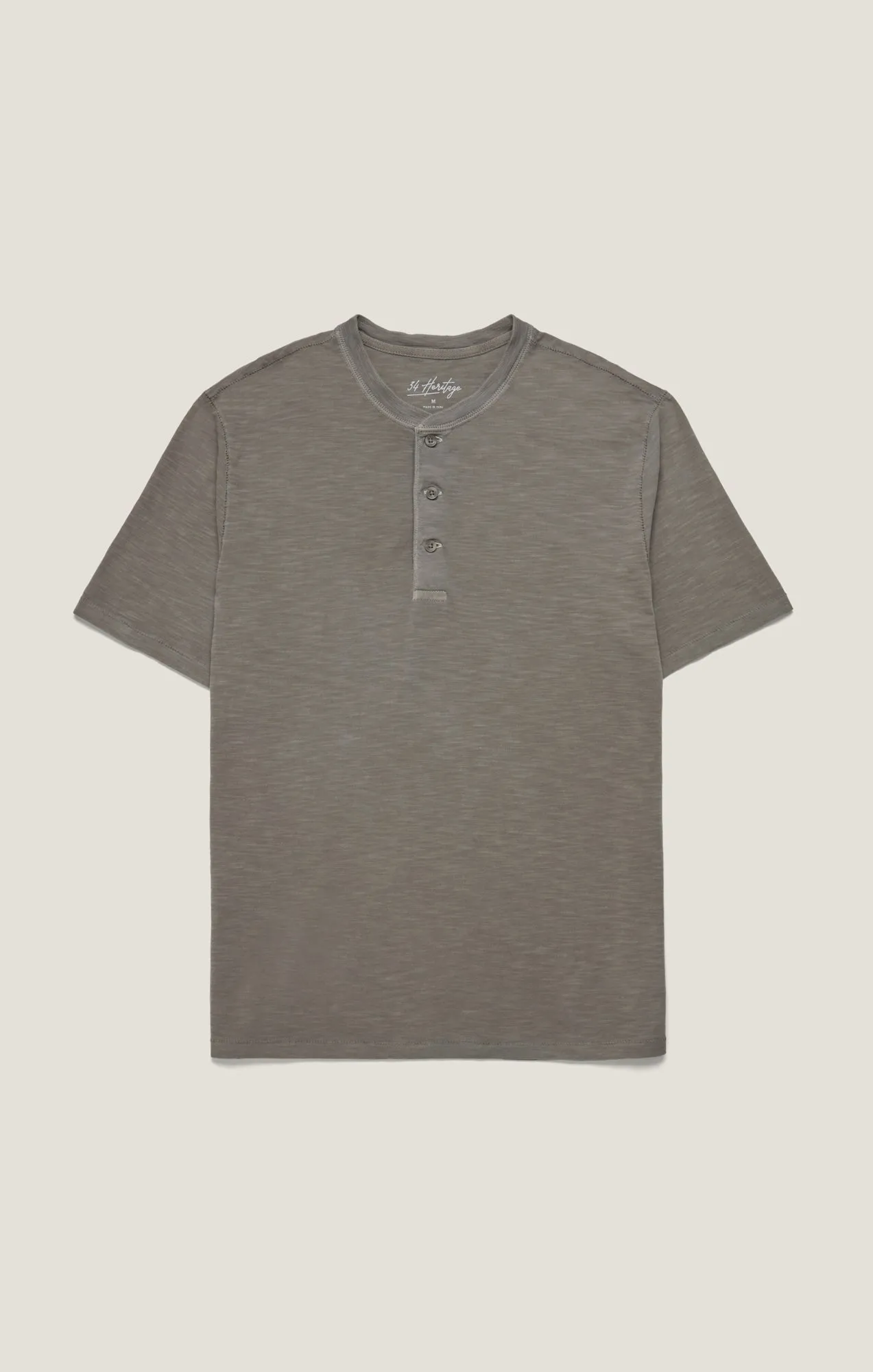 Slub Henley T-Shirt in Pastel Olive