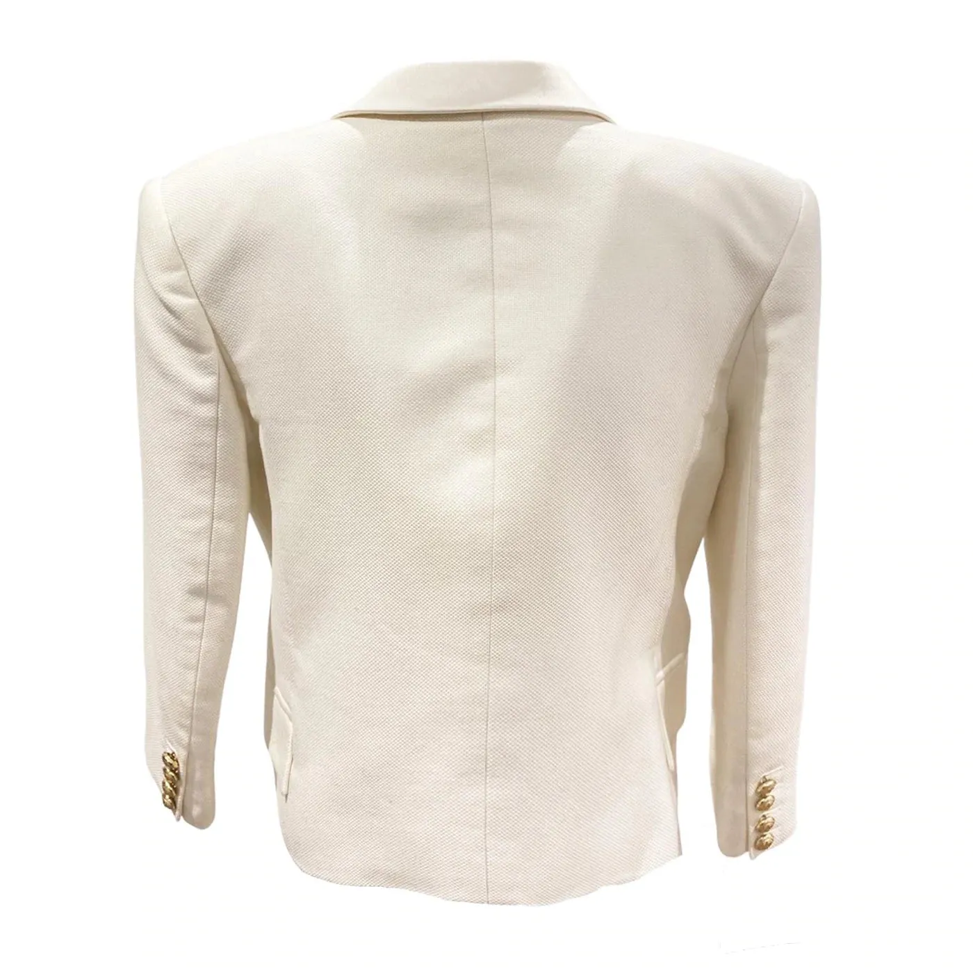 SOLD OUT Balmain double breasted silk satin trim cropped blazer jacket F 40 ladies