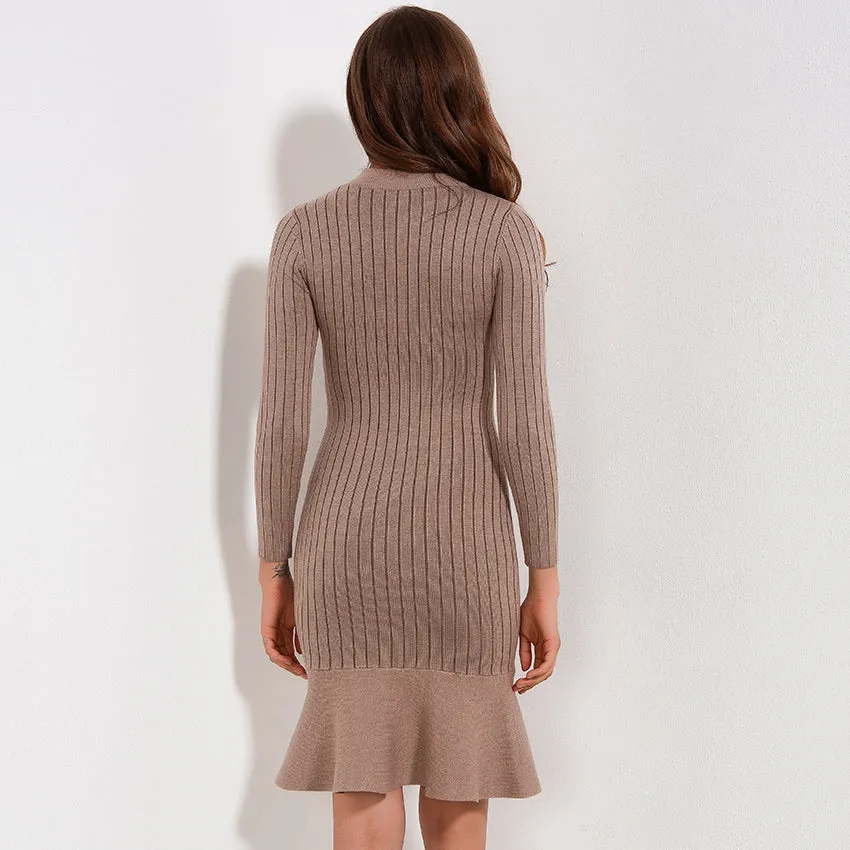 Sophia Ruffle Sweater Dress