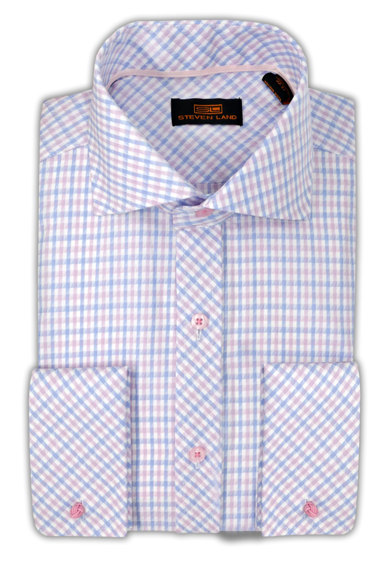 Steven Land Dress Shirt  | Trim and Classic Fit | Arlo 100% Cotton | Pink