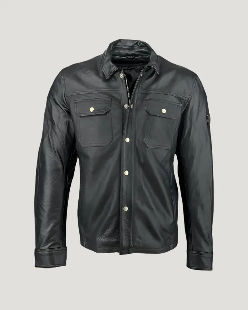 Stylish Black Leather Shirt