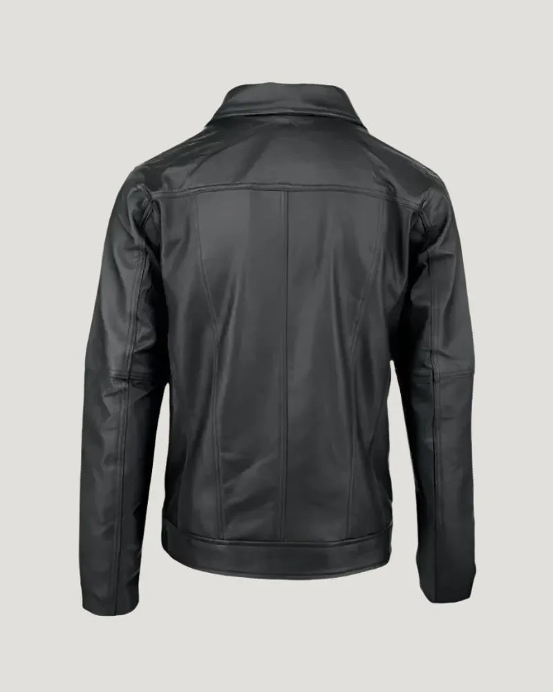 Stylish Black Leather Shirt