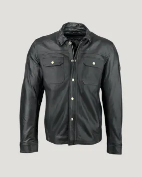 Stylish Black Leather Shirt