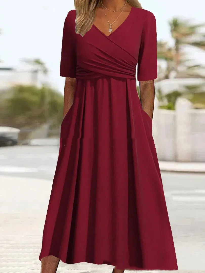 Stylish European & American Women’s Dress – Wide Waist, Pullover, Multi-Color Options