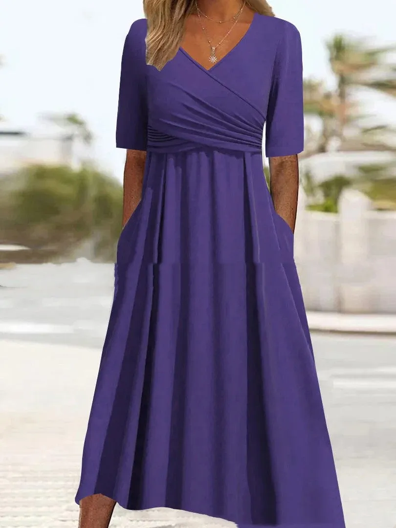 Stylish European & American Women’s Dress – Wide Waist, Pullover, Multi-Color Options