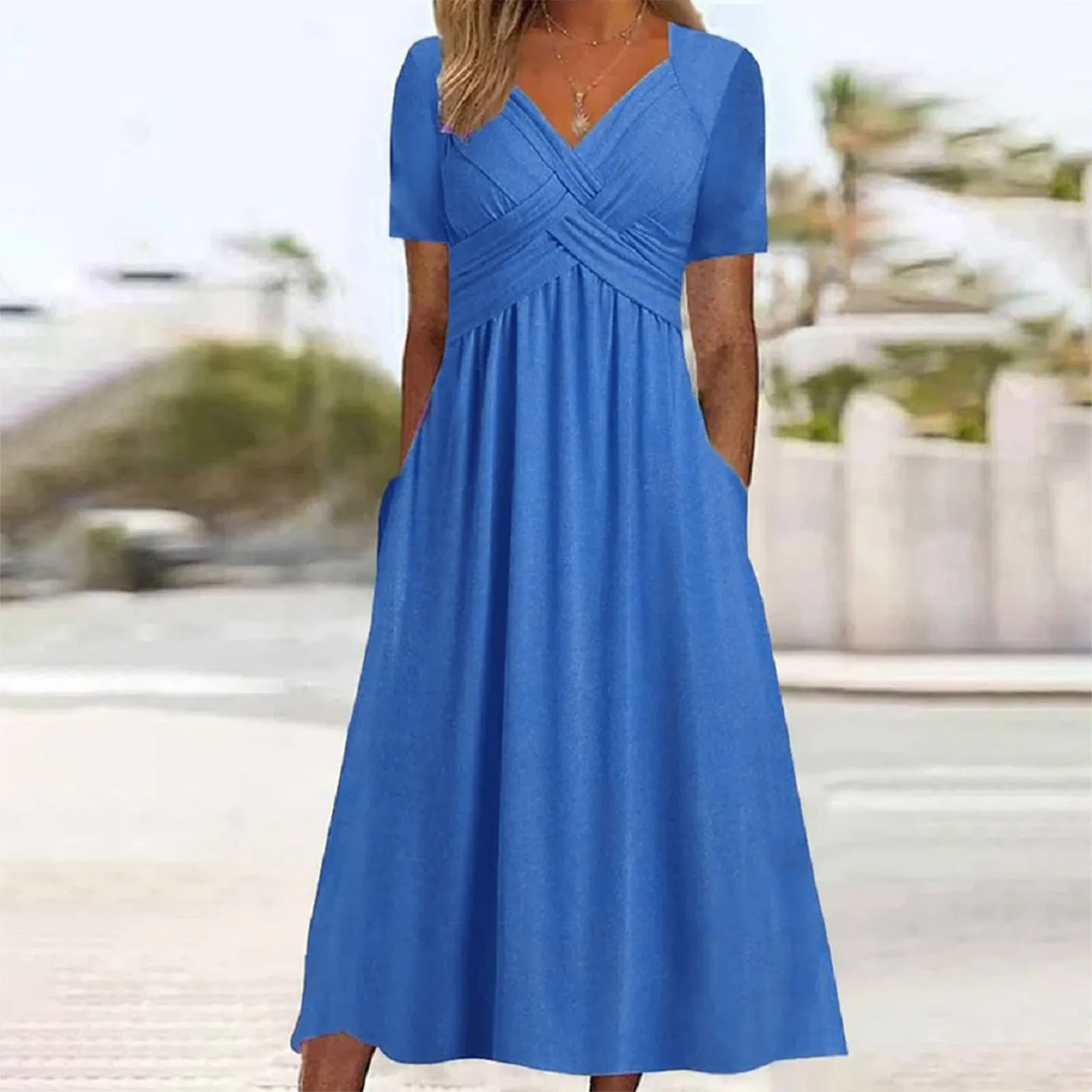 Stylish European & American Women’s Dress – Wide Waist, Pullover, Multi-Color Options