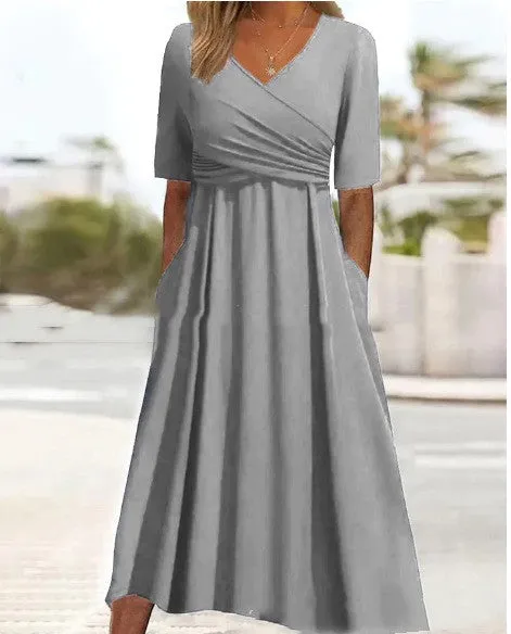 Stylish European & American Women’s Dress – Wide Waist, Pullover, Multi-Color Options