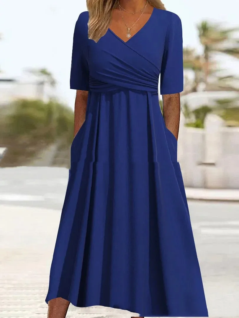 Stylish European & American Women’s Dress – Wide Waist, Pullover, Multi-Color Options