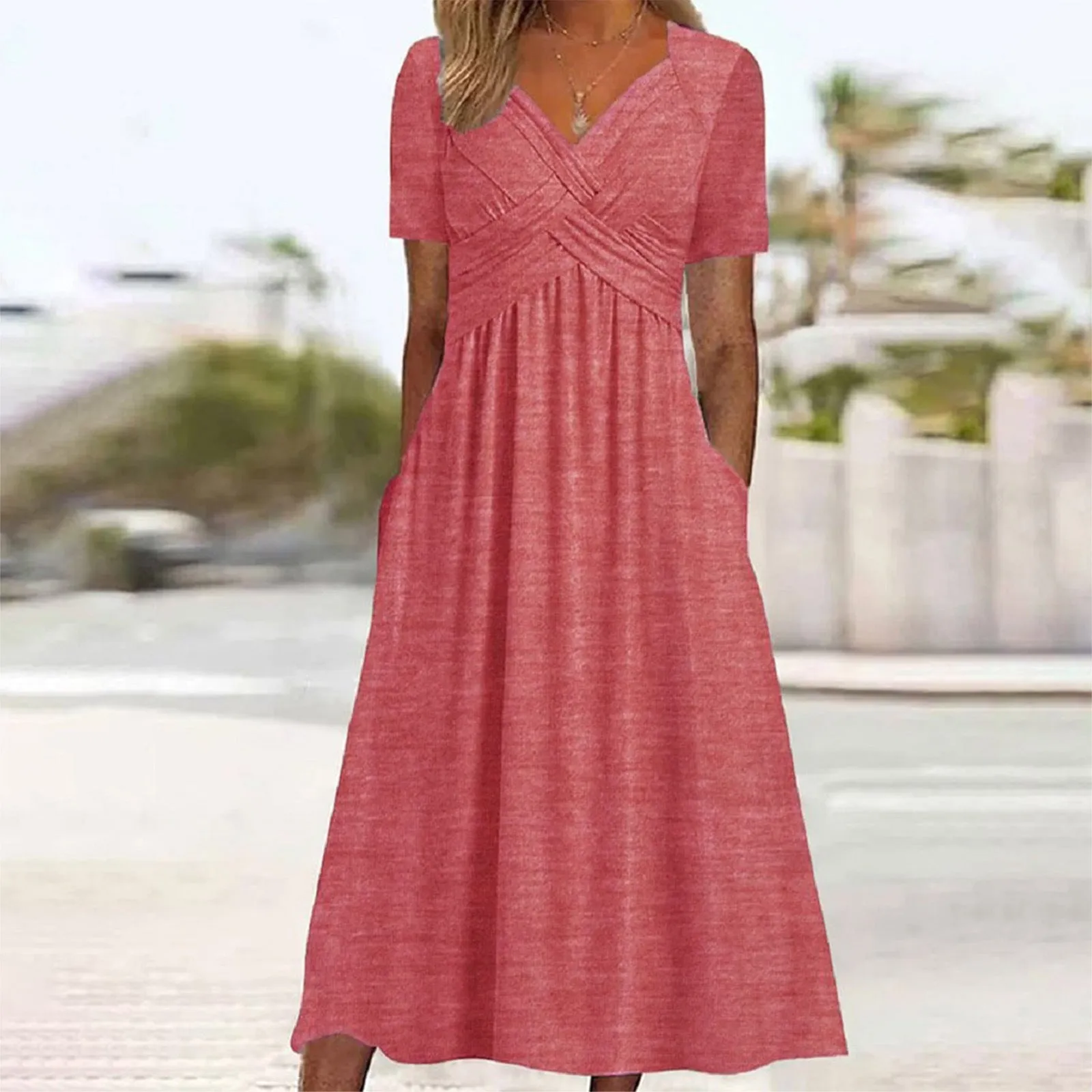 Stylish European & American Women’s Dress – Wide Waist, Pullover, Multi-Color Options