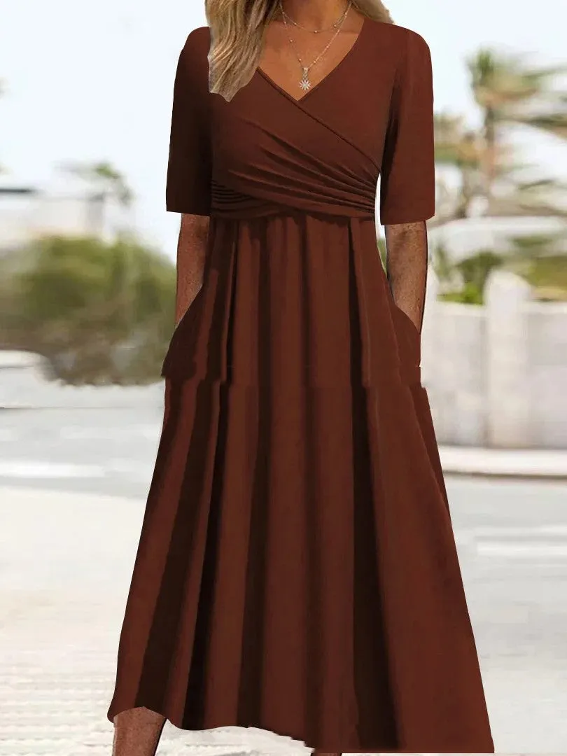 Stylish European & American Women’s Dress – Wide Waist, Pullover, Multi-Color Options