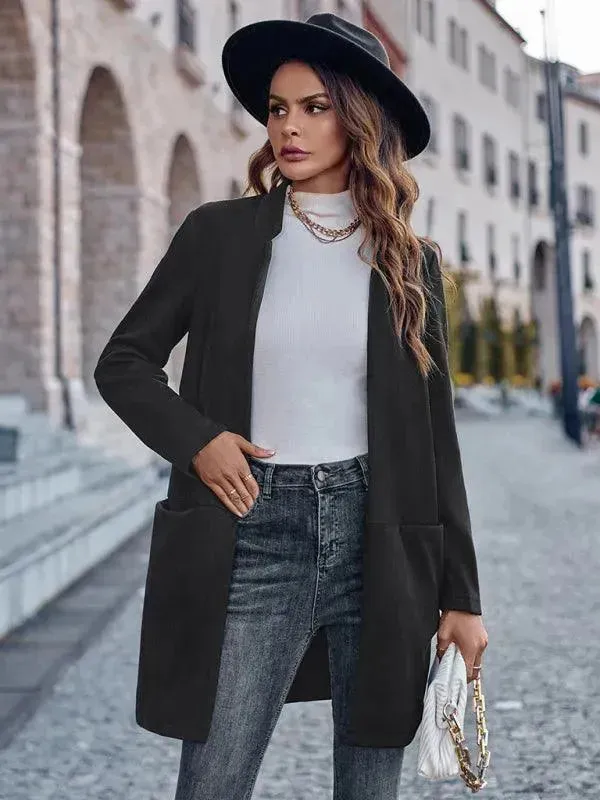 Stylish Round Neck Women's Trench Coat