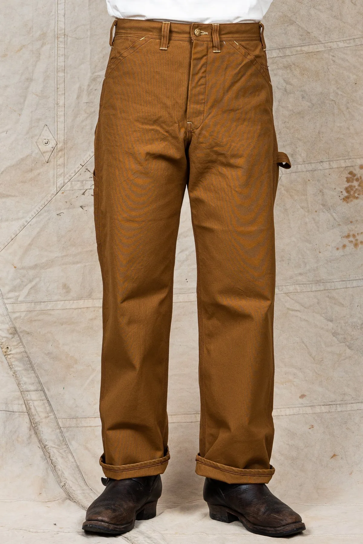 [SUN BLEACHED] Sugar Cane 13oz. Brown Duck Work Pants SC41824