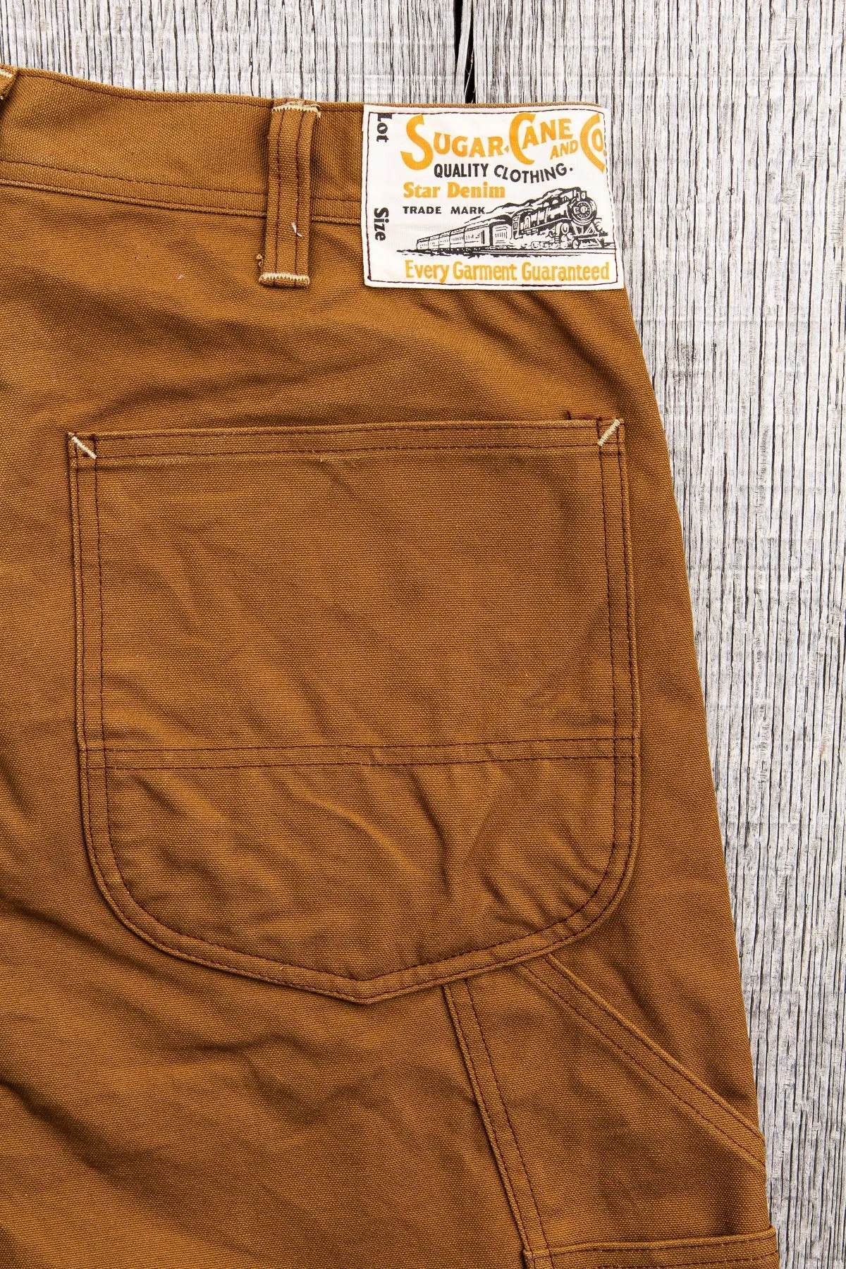 [SUN BLEACHED] Sugar Cane 13oz. Brown Duck Work Pants SC41824