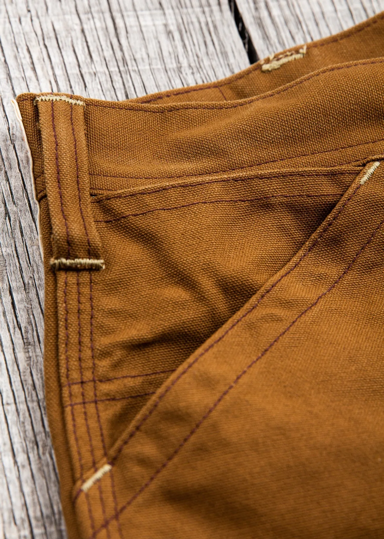 [SUN BLEACHED] Sugar Cane 13oz. Brown Duck Work Pants SC41824