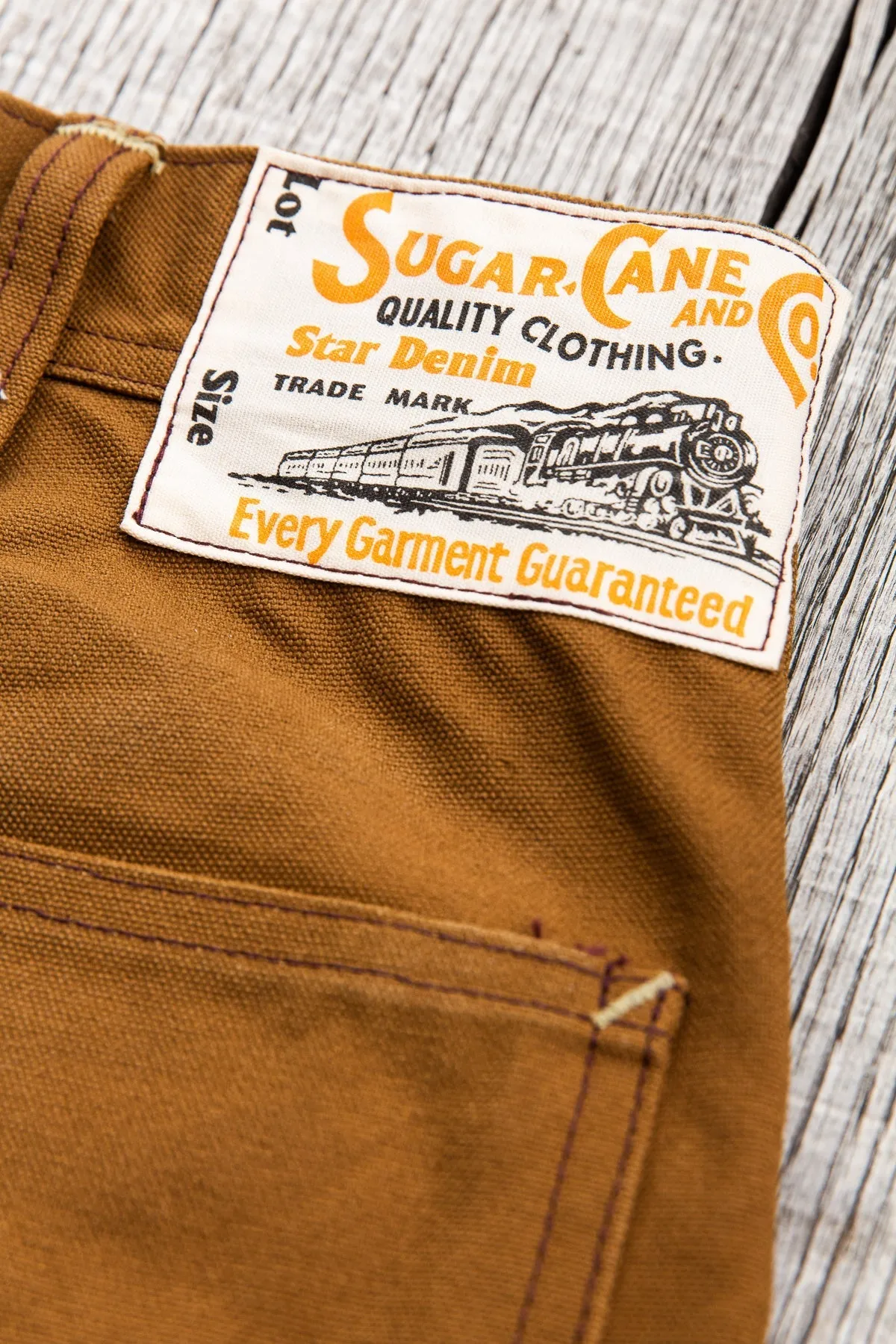 [SUN BLEACHED] Sugar Cane 13oz. Brown Duck Work Pants SC41824