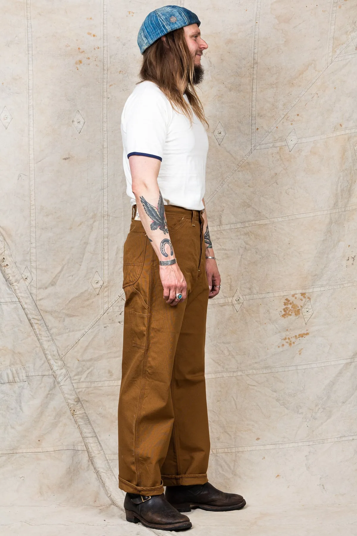 [SUN BLEACHED] Sugar Cane 13oz. Brown Duck Work Pants SC41824