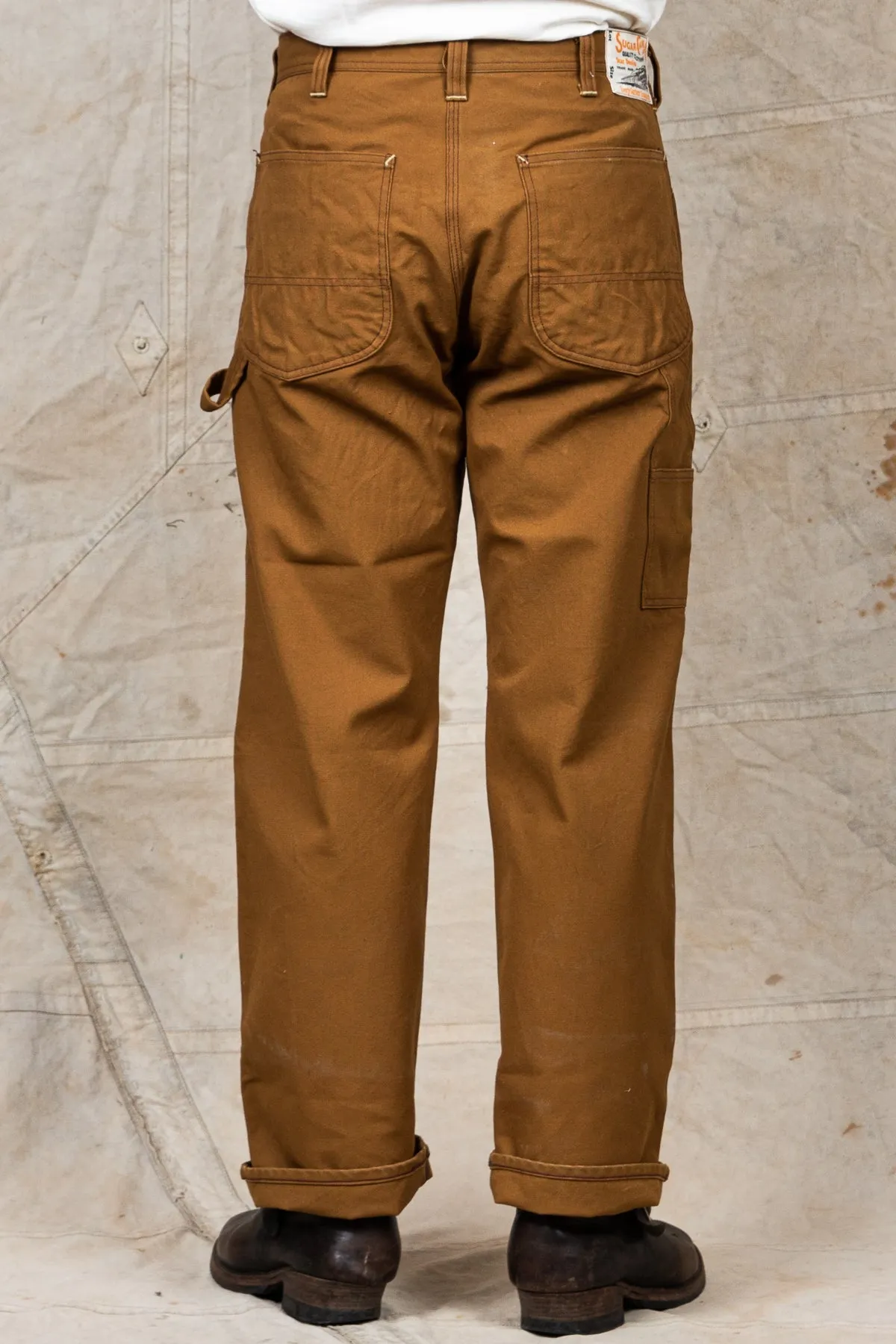 [SUN BLEACHED] Sugar Cane 13oz. Brown Duck Work Pants SC41824