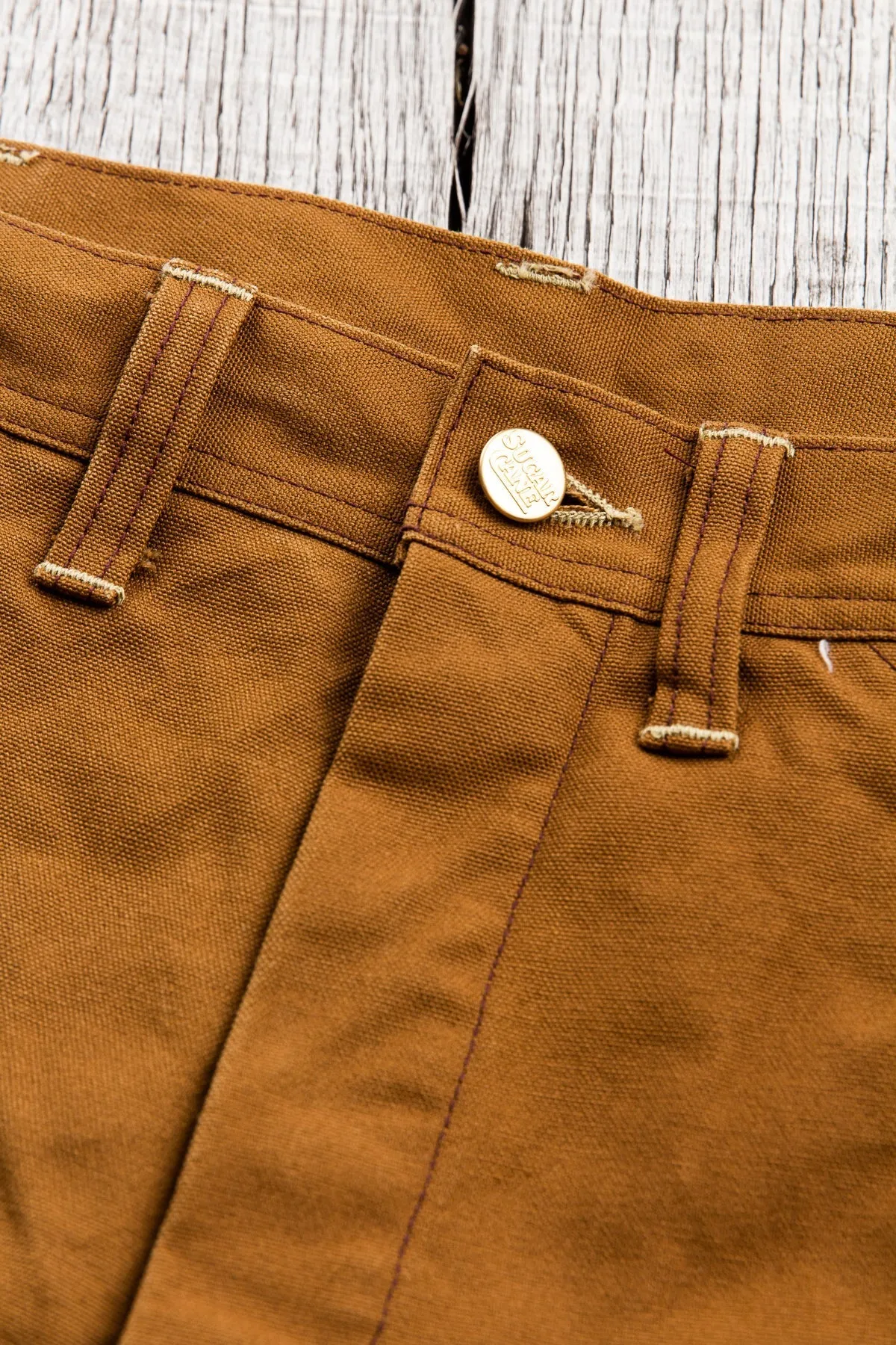 [SUN BLEACHED] Sugar Cane 13oz. Brown Duck Work Pants SC41824