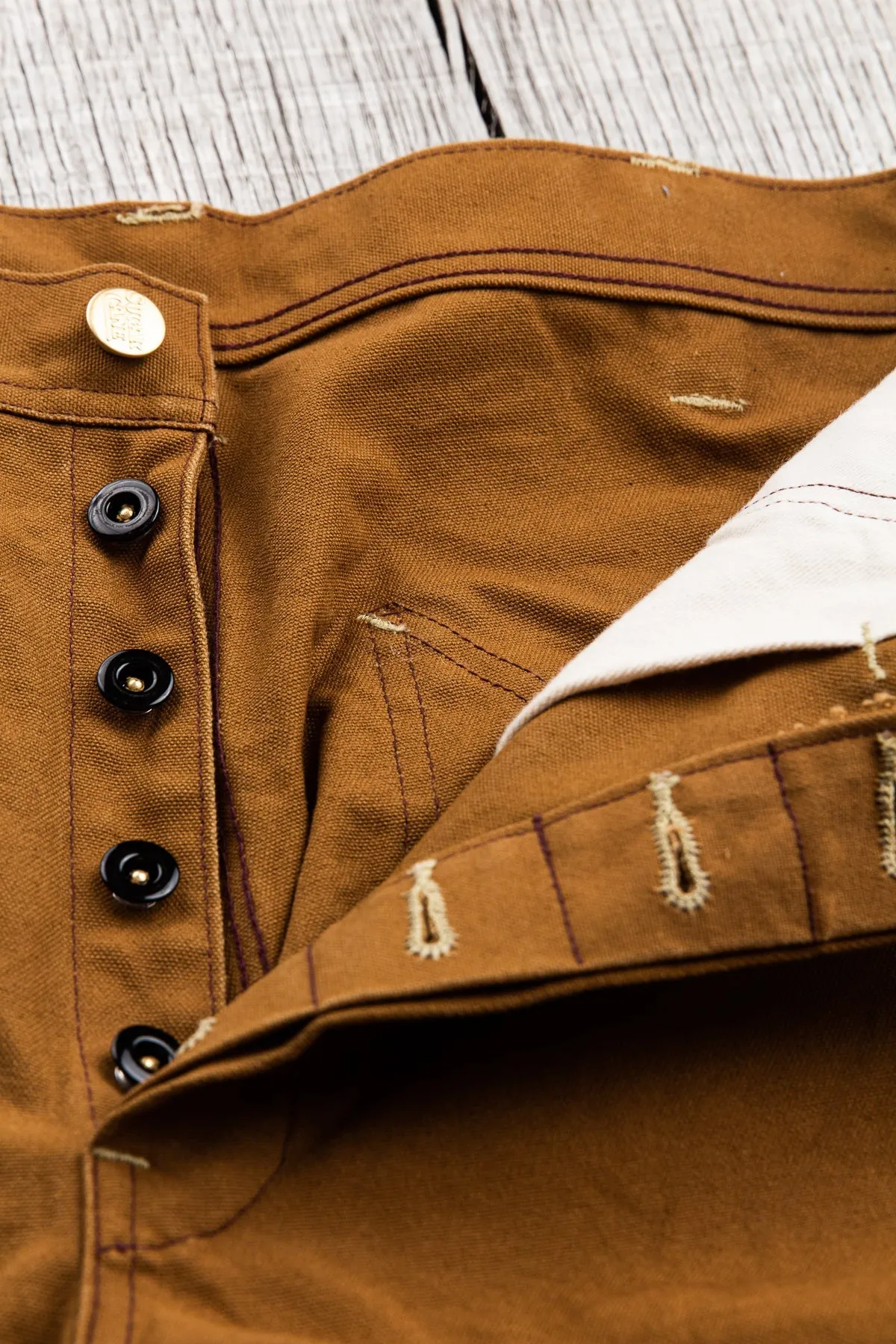 [SUN BLEACHED] Sugar Cane 13oz. Brown Duck Work Pants SC41824