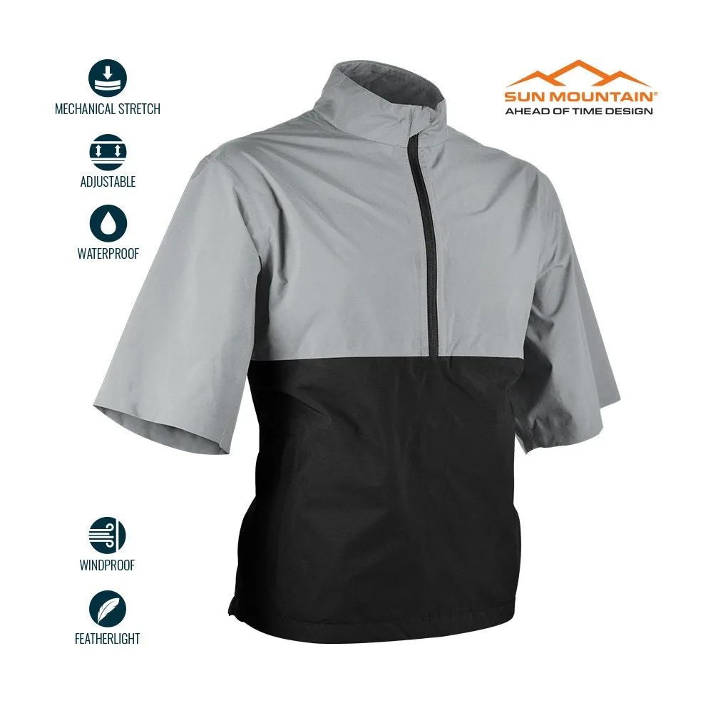 Sun Mountain Monsoon Waterproof Short-Sleeve Pullover - Platinum Black