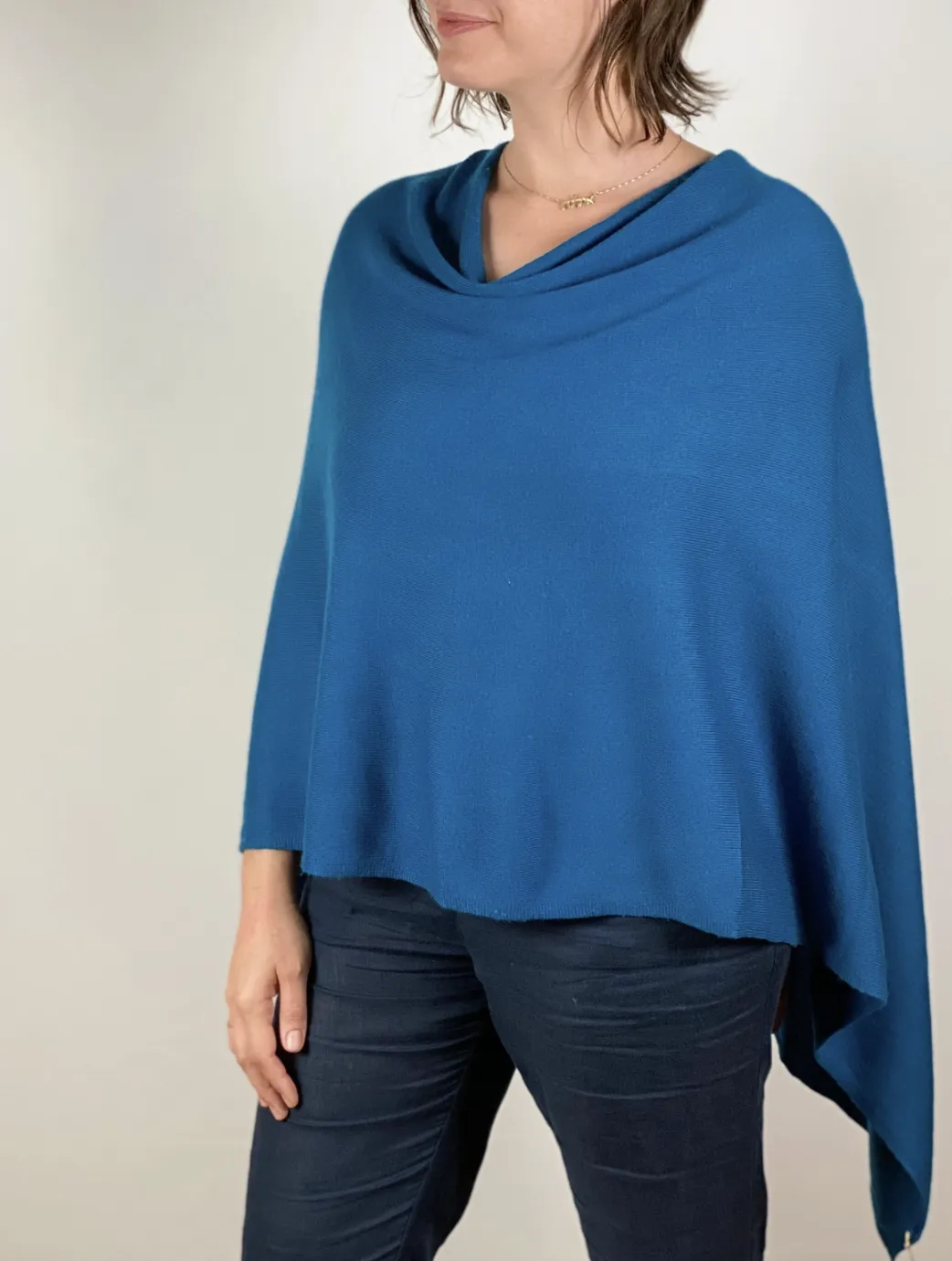 Teal Cashmere Poncho
