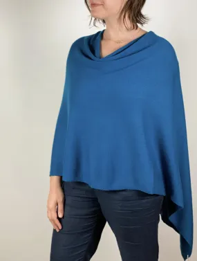 Teal Cashmere Poncho