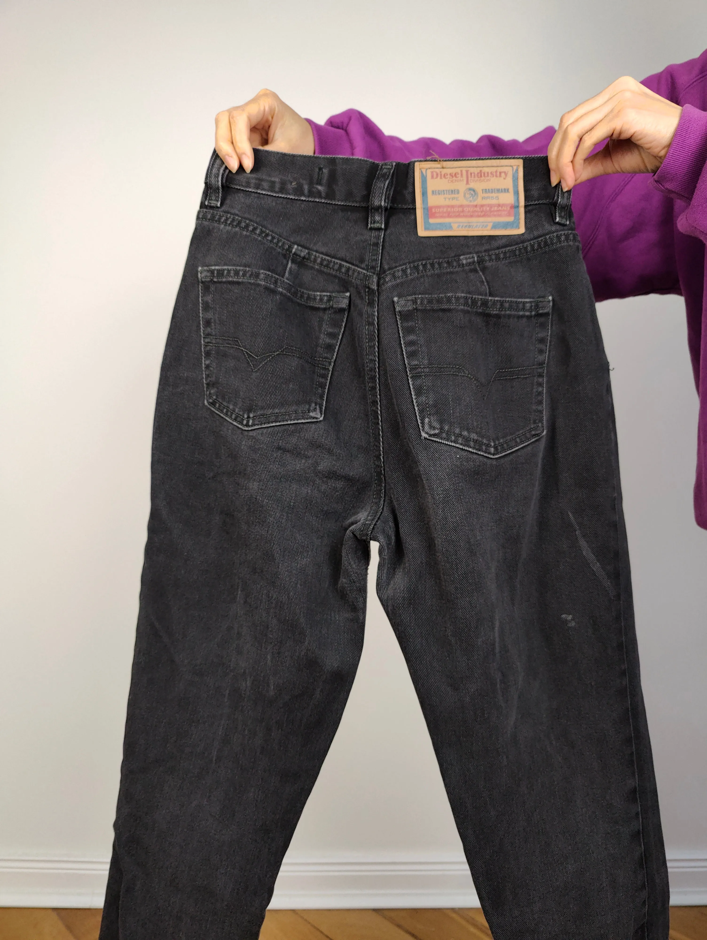 The Diesel Industry Grey High Waist Jeans | Vintage designer denim pants trousers women made in Italy 28 XS