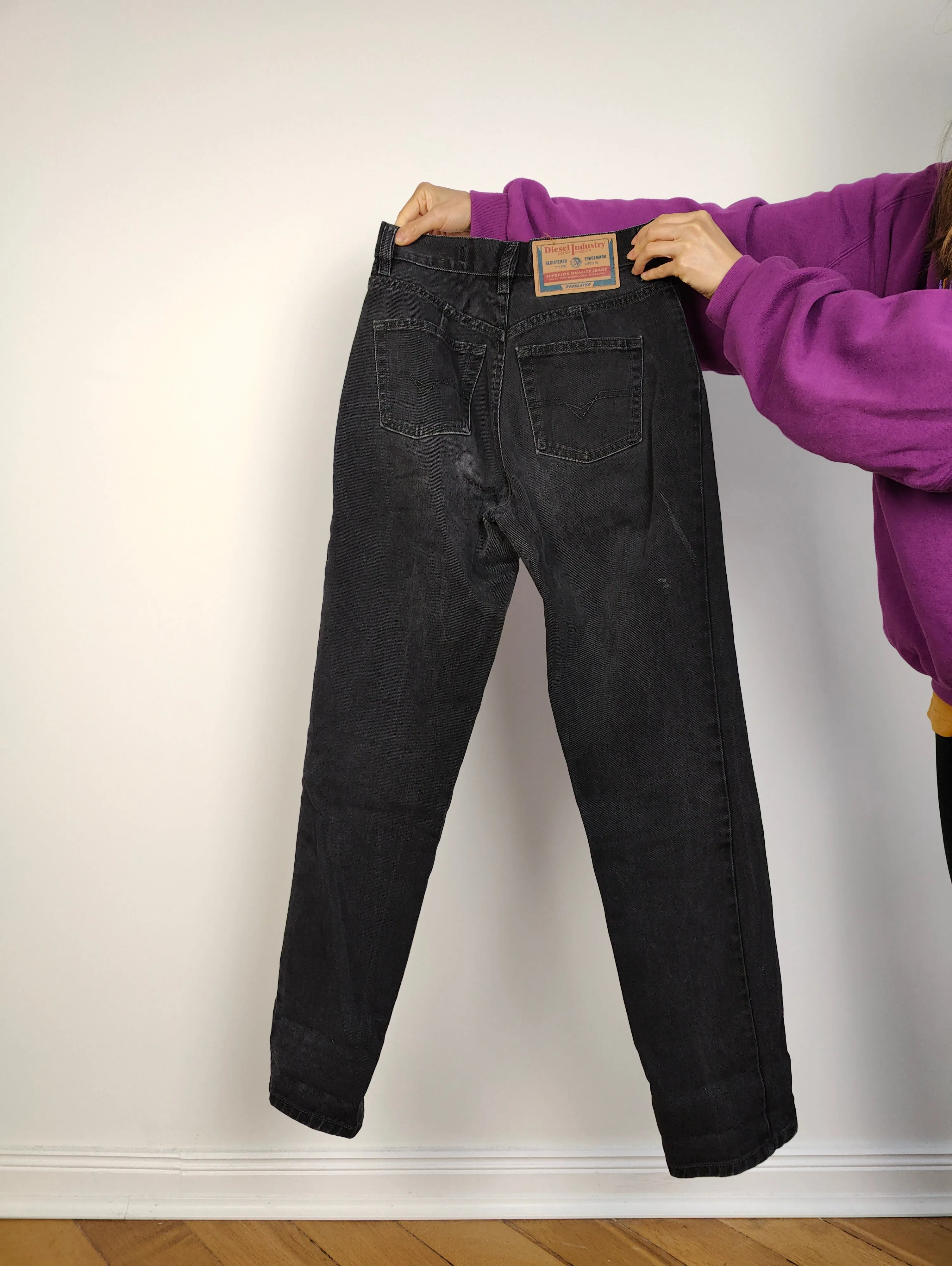 The Diesel Industry Grey High Waist Jeans | Vintage designer denim pants trousers women made in Italy 28 XS