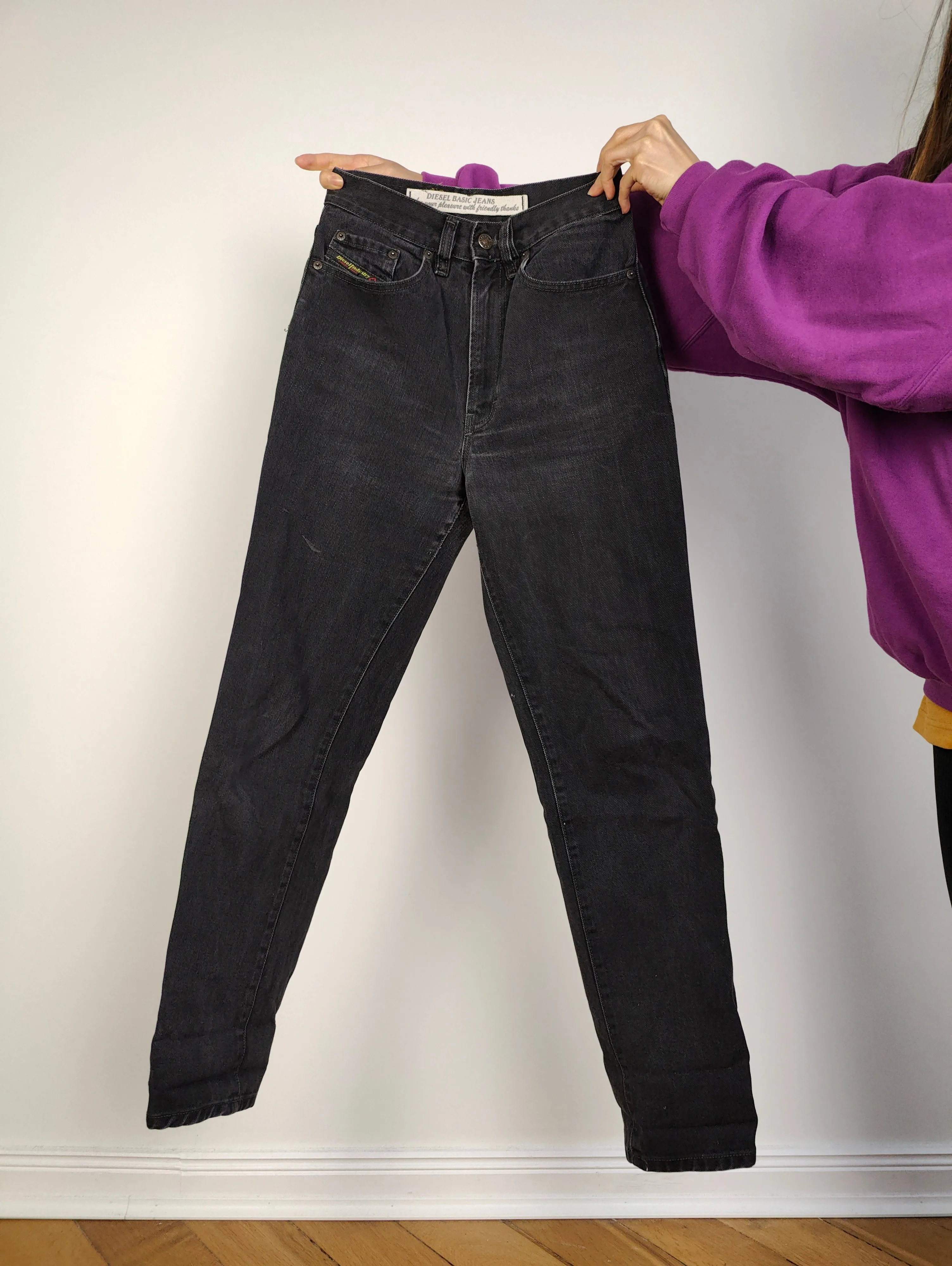 The Diesel Industry Grey High Waist Jeans | Vintage designer denim pants trousers women made in Italy 28 XS