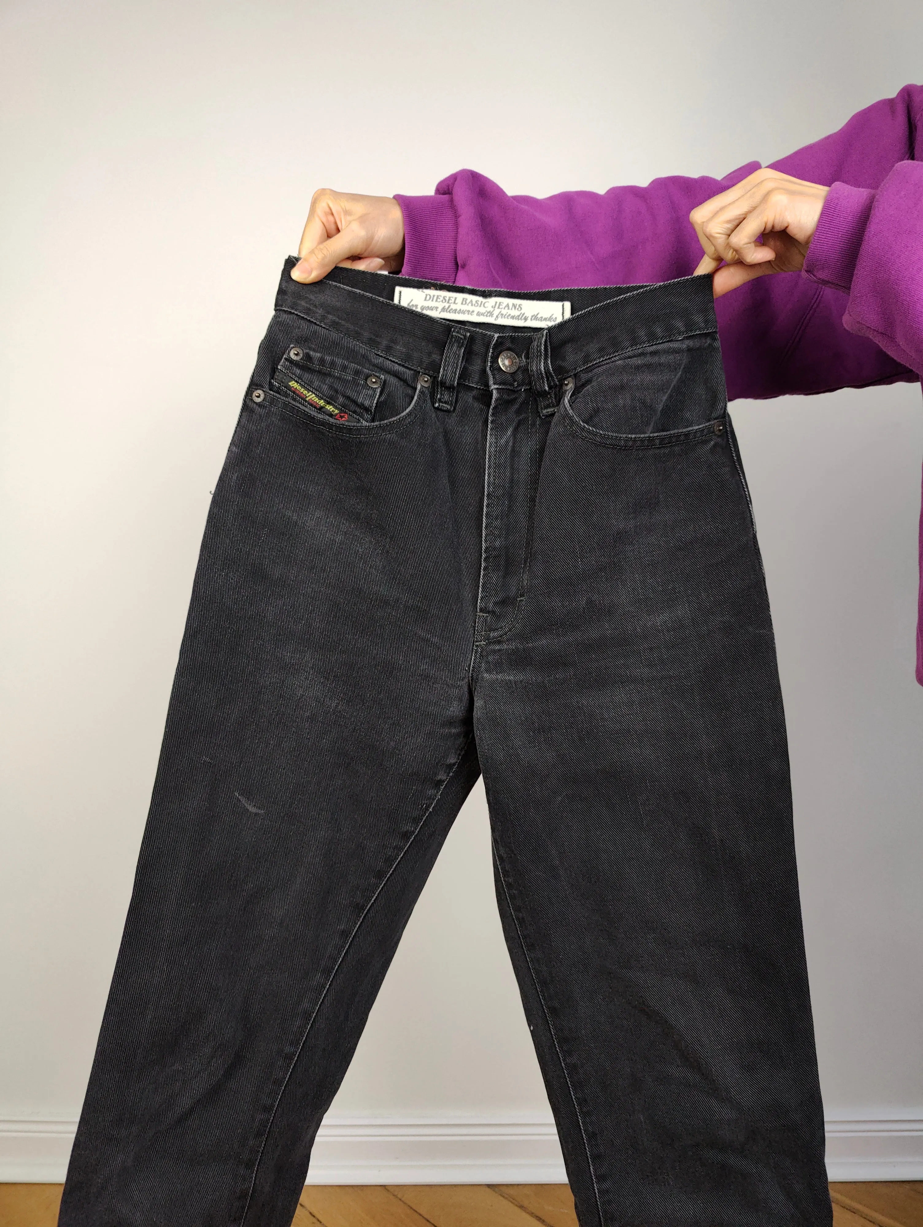 The Diesel Industry Grey High Waist Jeans | Vintage designer denim pants trousers women made in Italy 28 XS