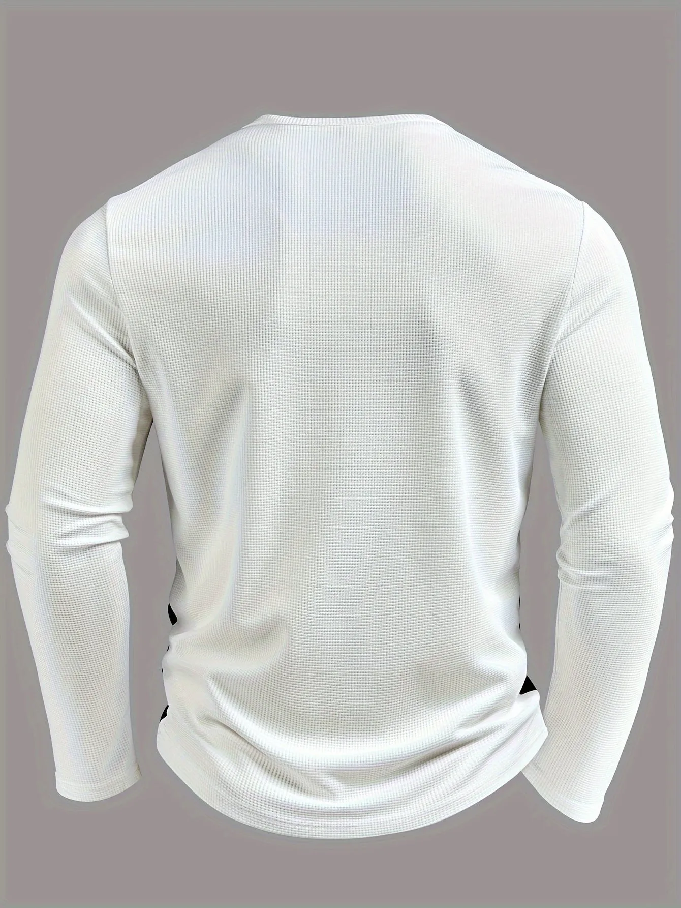TruiMan - Heren Wafelgebreide Lange Mouw Henley Shirt met Contrasterende Panelen