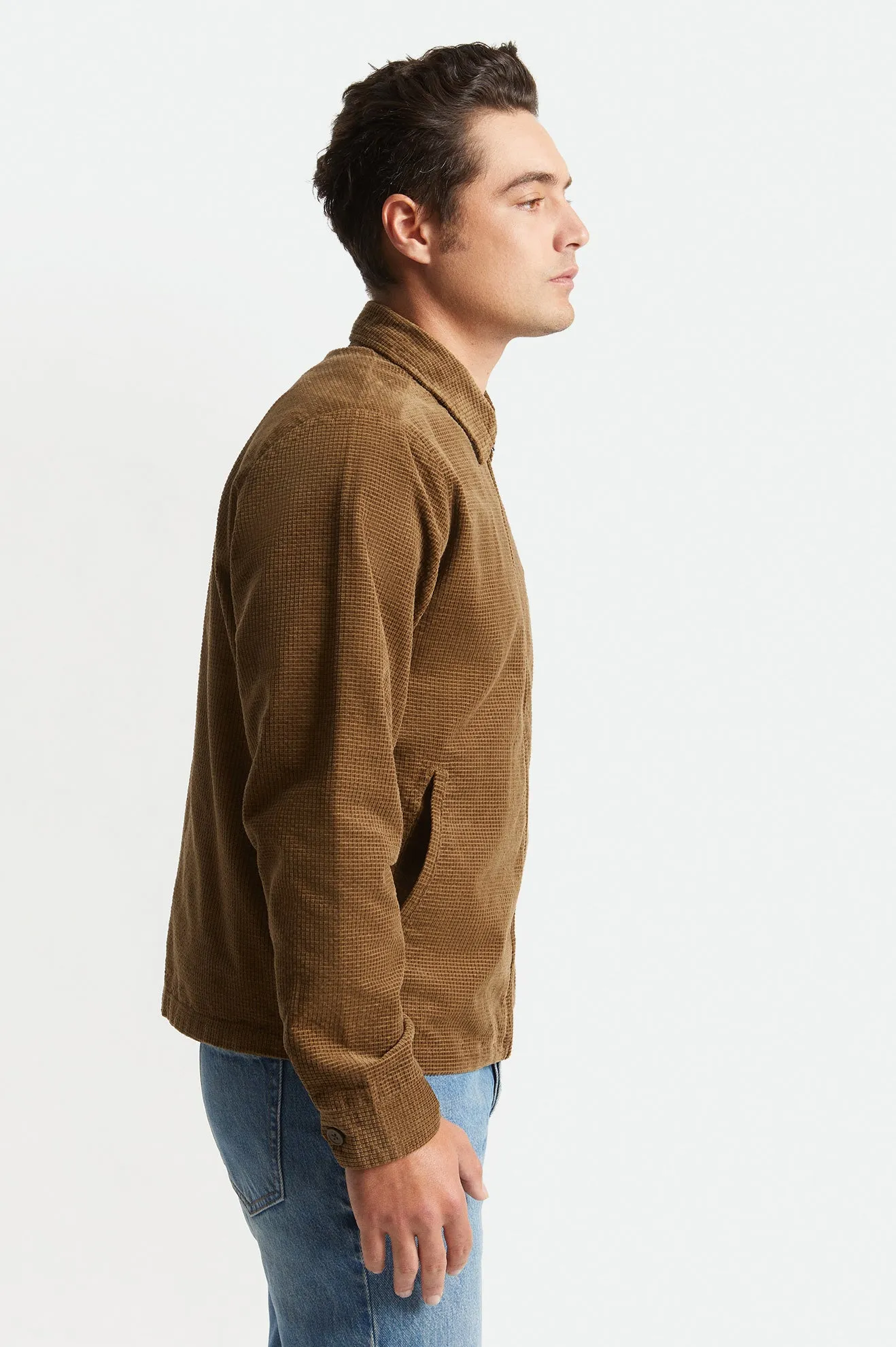 Utopia Men's Jacket - Brown Waffle Cord