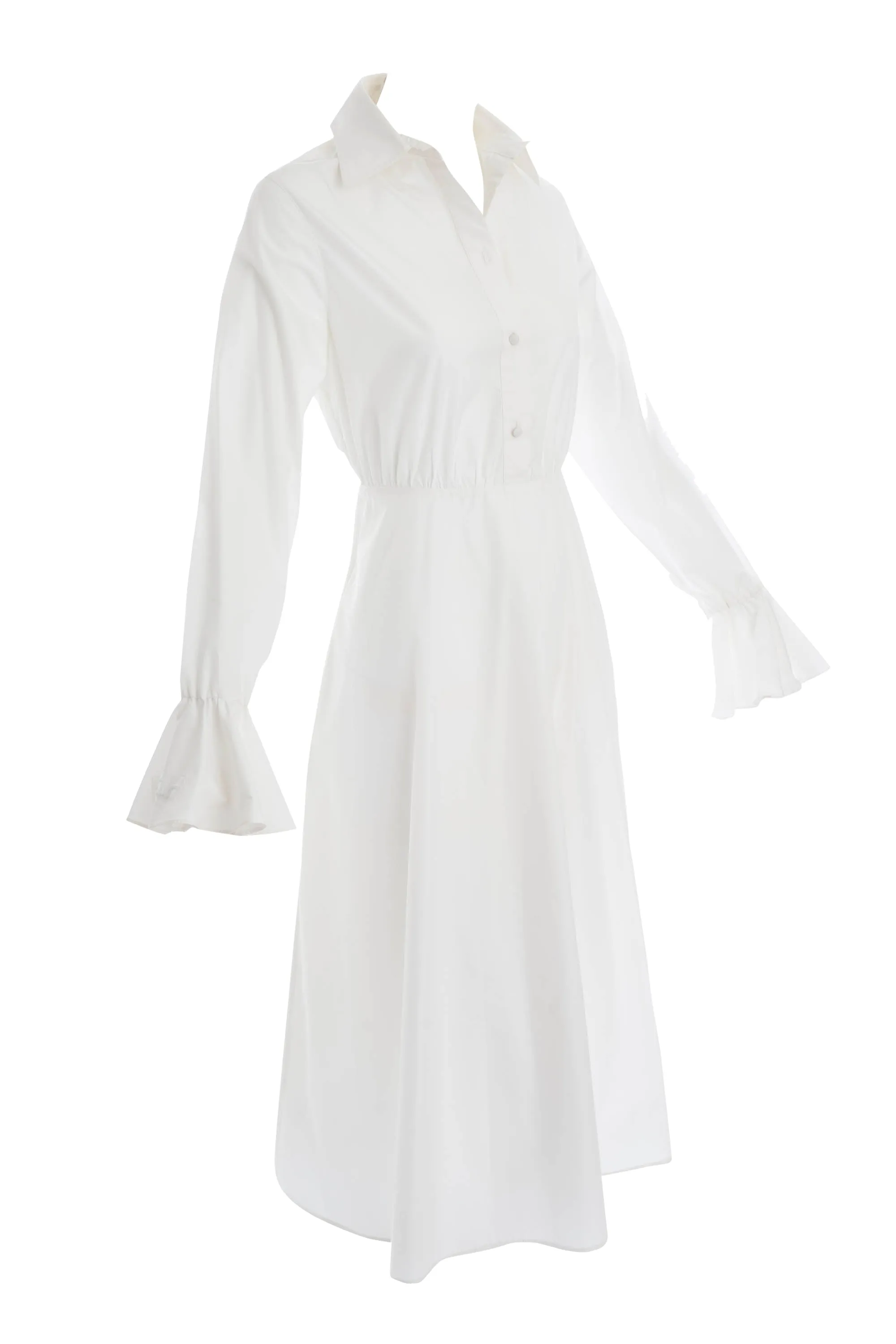 Valentino White Long Sleeve Shirt Dress Size 42/6