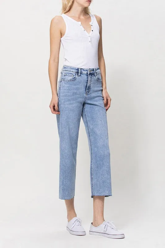 Vervet High Rise Crop Wide Leg Jeans