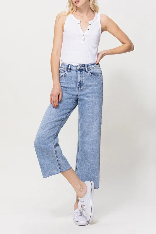 Vervet High Rise Crop Wide Leg Jeans