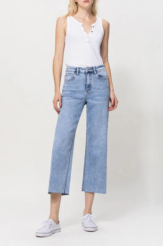 Vervet High Rise Crop Wide Leg Jeans