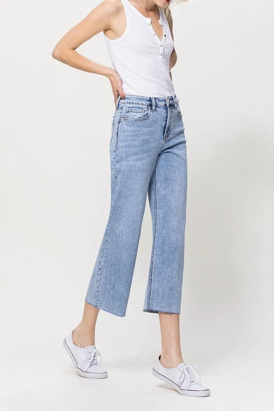 Vervet High Rise Crop Wide Leg Jeans