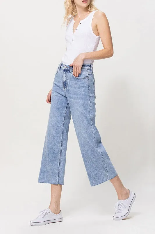 Vervet High Rise Crop Wide Leg Jeans
