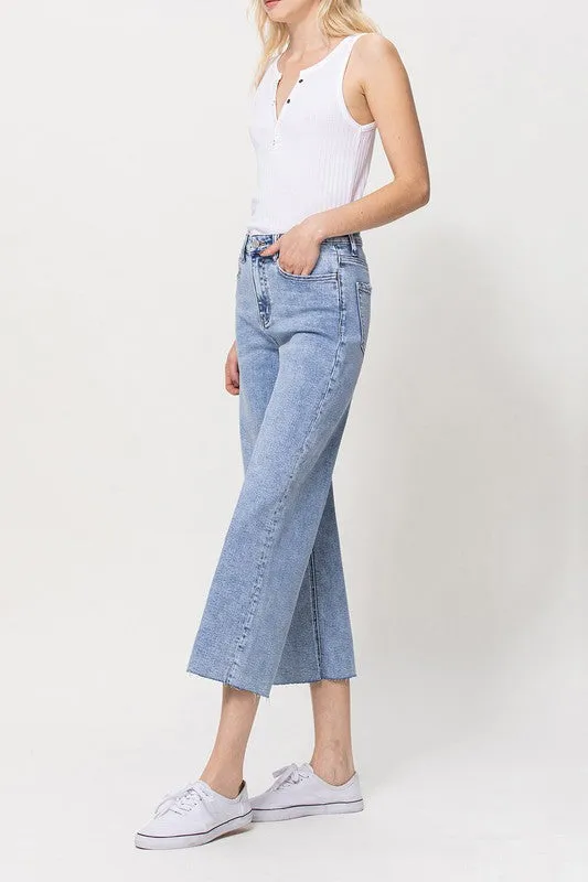 Vervet High Rise Crop Wide Leg Jeans