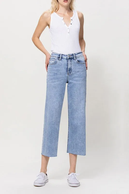 Vervet High Rise Crop Wide Leg Jeans