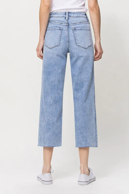Vervet High Rise Crop Wide Leg Jeans