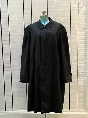 Vintage 80’s Abercrombie and Fitch Black Trench Coat, Union Made in USA, Size 44 Long