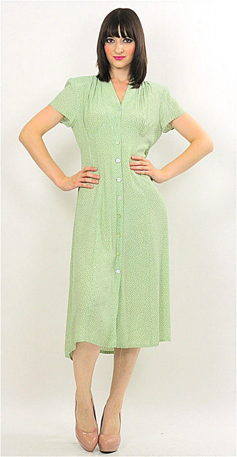 Vintage 90s Grunge Boho pastel mint green dress
